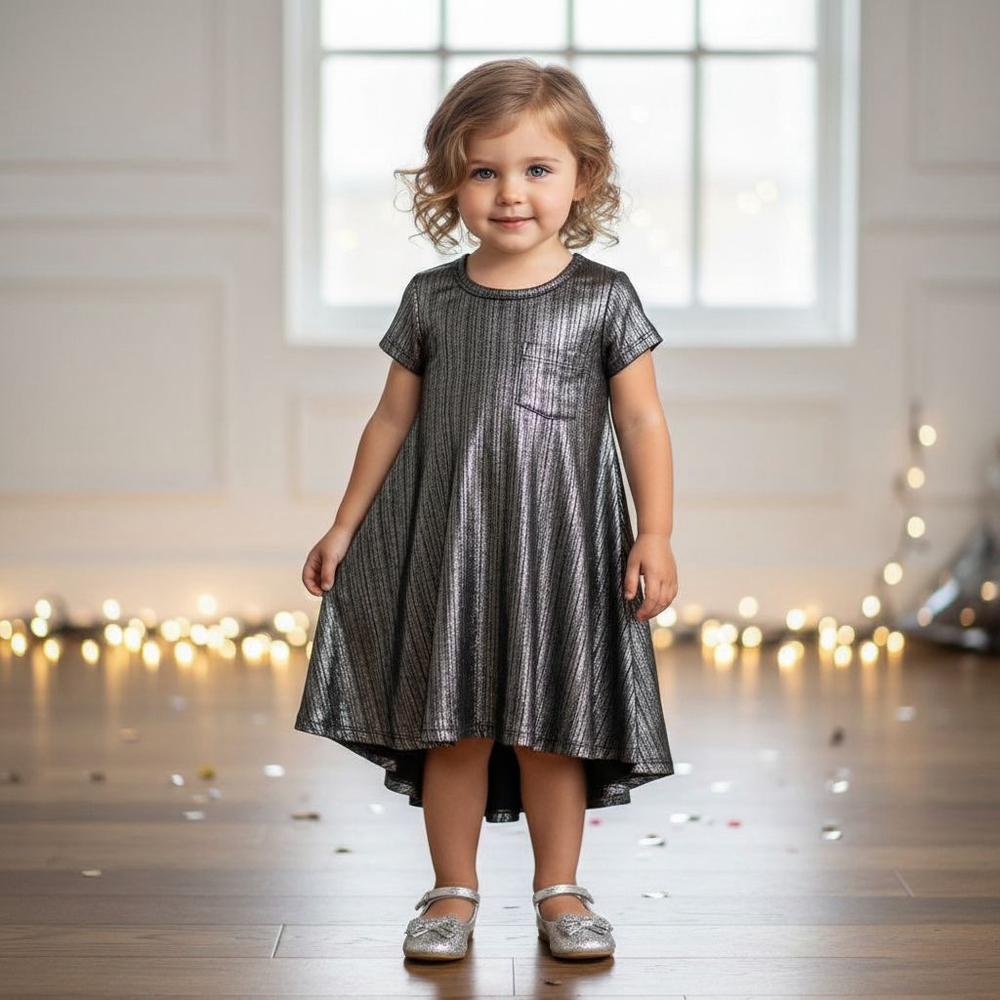 Lularoe 2 Metallic Silver Scarlett Dress